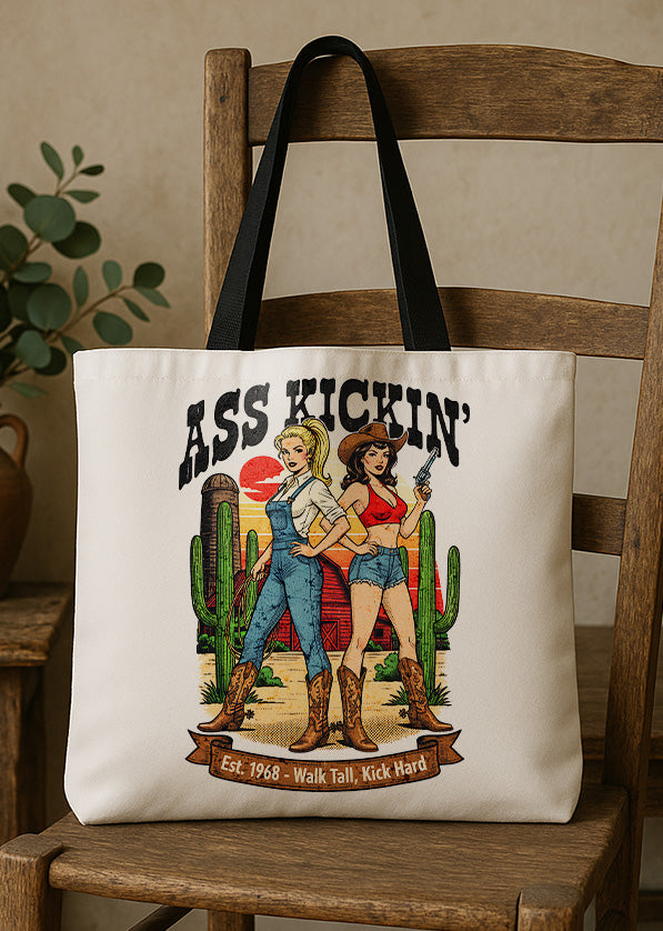 Canvas Totebag Ass Kichin' Est.1968 - Walk Tall, Kick Hard GTT0309