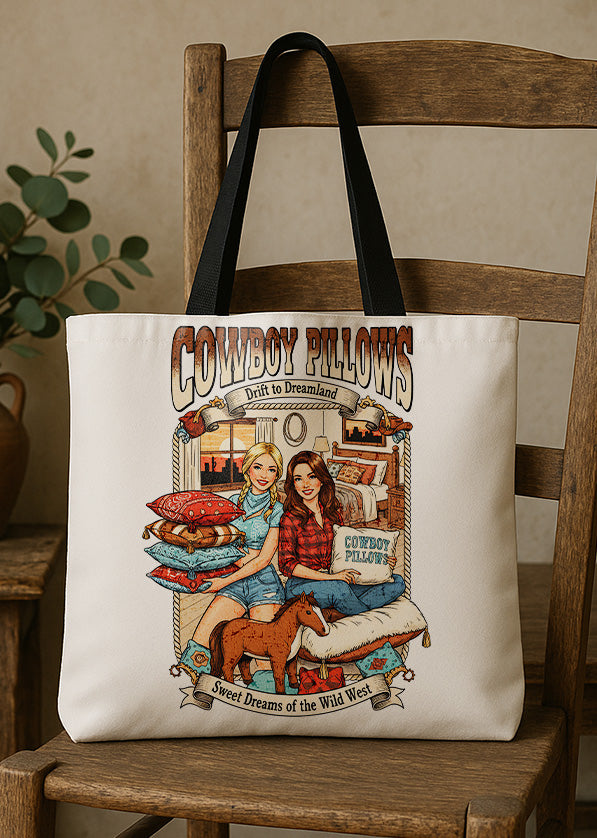 Canvas Totebag Cowboy Pillows Drift Dreamland Swee Dreams Of The Wild West GTT03012