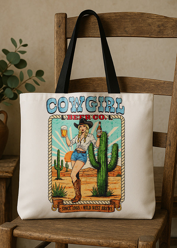 Canvas Totebag Cowgirl Beer Co. Since 1965 - Wild West Brews GTT0317