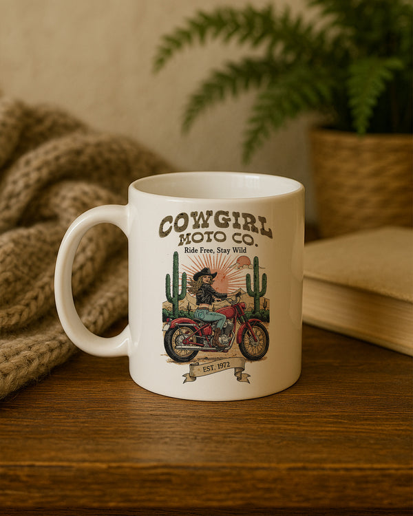 Mug Cowgirl Moto Co Ride Free Stay Wild Est. 1972 GMG0213