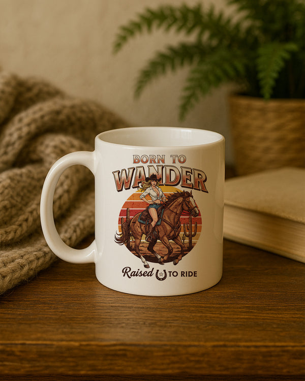 Mug Born To Wander Raised To Ride GMG0199