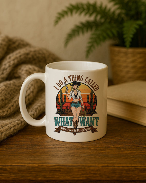 Mug I Do A Thing Called What I Want Keep Calm And Cowgirl On Wild Free & Unapolgetic GMG0200