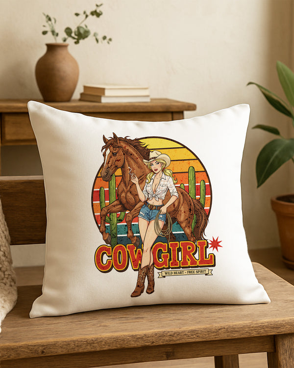 Pillow Cushion Case Cowgirl Wild Heart - Free Spirit GPL0242