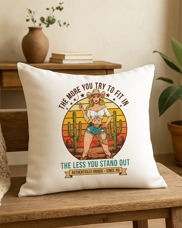 Pillow Cushion Case The More You Try To Fit In The Less You Stand Out Authenticlly Unique - Since 85 GPL0231