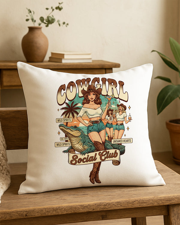 Pillow Cushion Case Cowgirl Social Club GPL0232