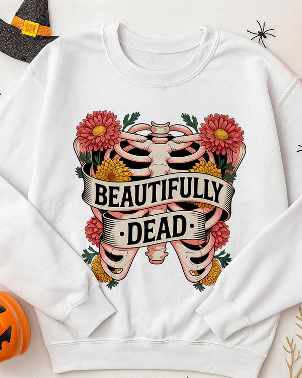 Sweater Beautifully Dead Skeleton Flower Cute Halloween GSW07