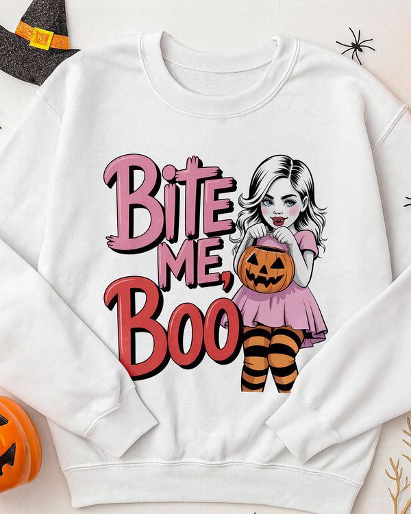 Sweater Bite Me Boo Sexy Girl Cute Halloween GSW08
