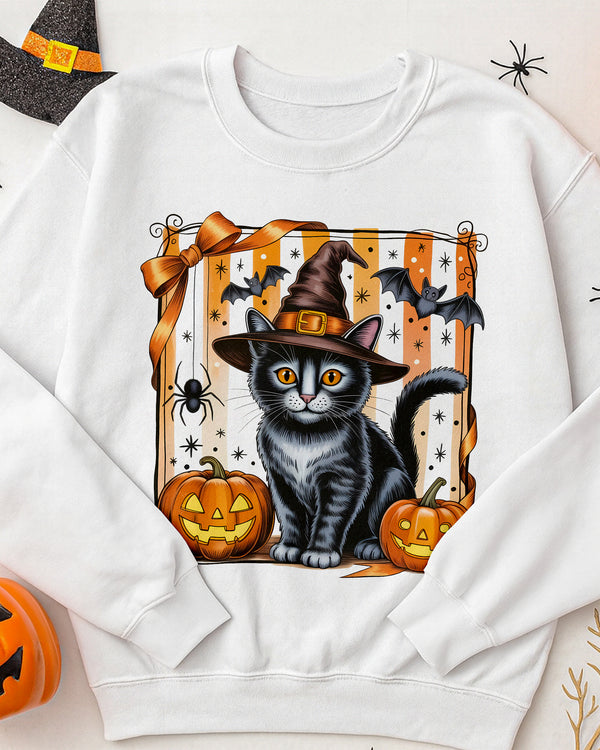 Sweater Black Cat Pumpkin Cute Halloween GSW09