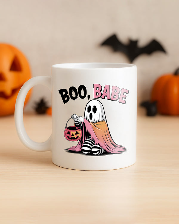 Mug Boo Babe Ghost Pumpkin Light Cute Halloween GMG014