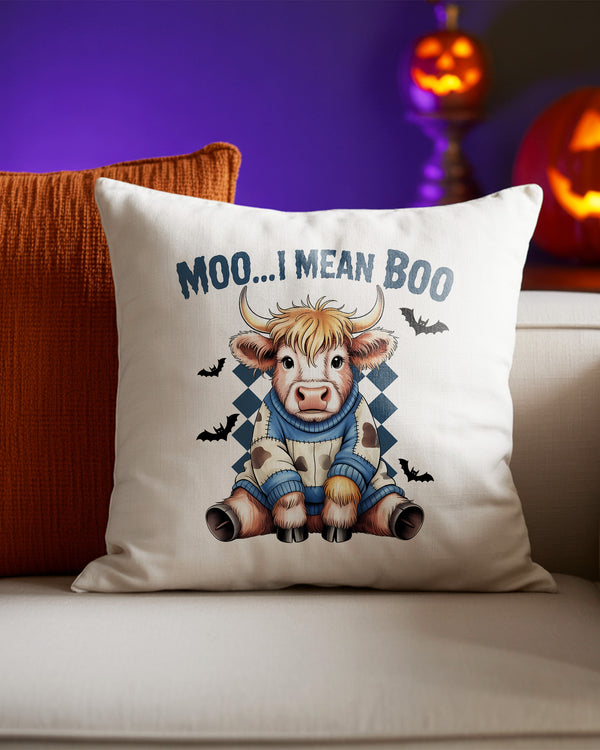Pillow Cushion Boo…I Mean Boo Bat Cow Cute Halloween GPL015