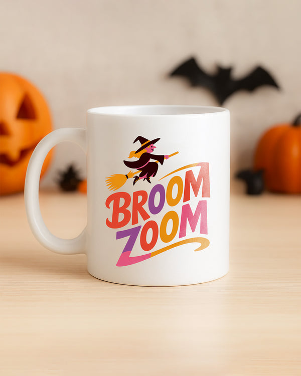 Mug Broom Zoom Witch Cute Halloween GMG022