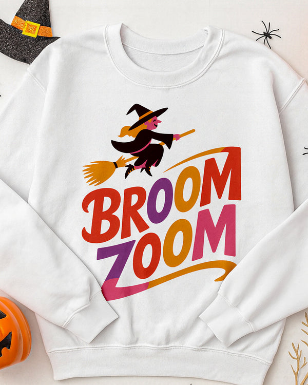 Sweater Broom Zoom Witch Cute Halloween GSW022