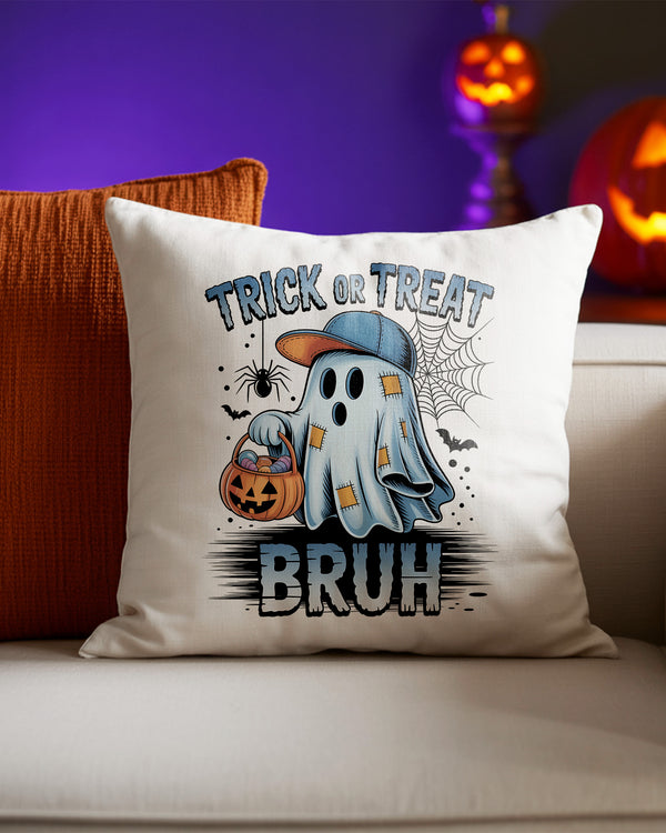 Pillow Cushion Bruh Trick or Treat Pumpkin Cute Halloween GPL023