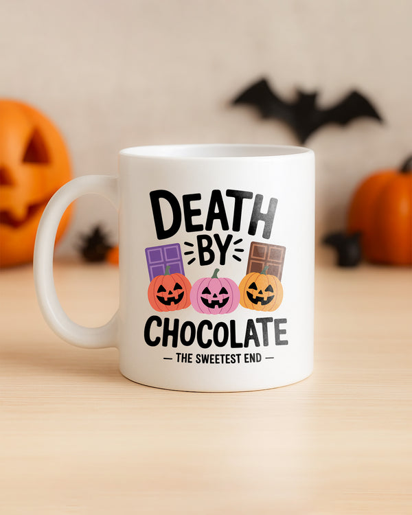 Mug Death By Chocolate Pumpkin Cute Halloween GMG035