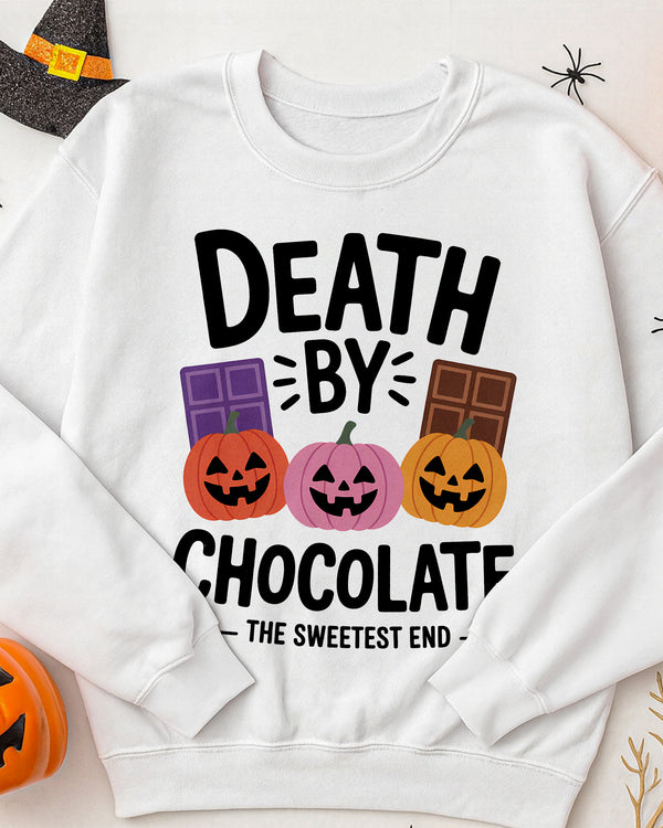 Sweater Death By Chocolate Pumpkin Cute Halloween GSW035