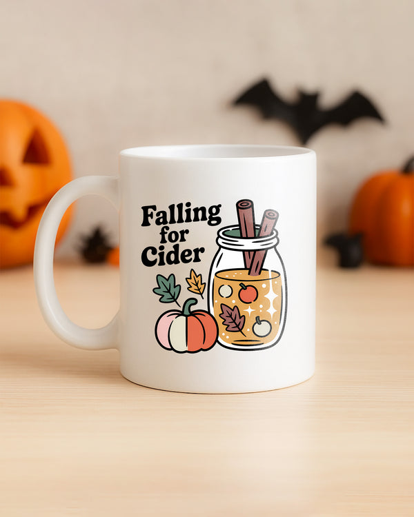 Mug Falling For Cider Drinking Pumpkin Cute Halloween GMG038