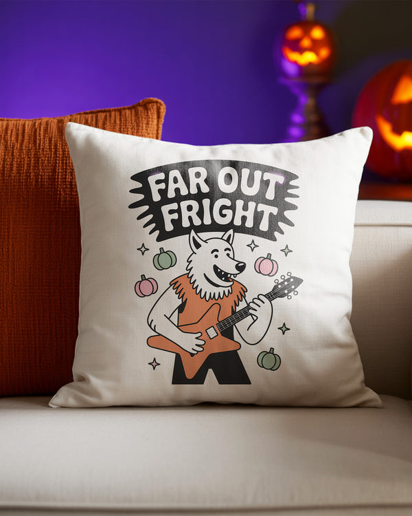 Pillow Cushion Far Out Fright Polar Bear Guitar Cute Halloween GPL043