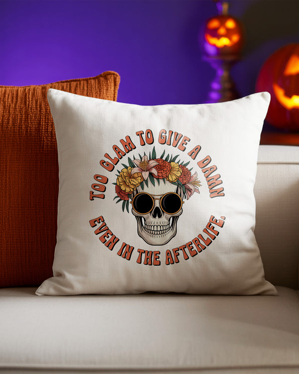 Pillow Cushion Fear In The Afterlife Skull Sunglasses Flower Cute Halloween GPL044