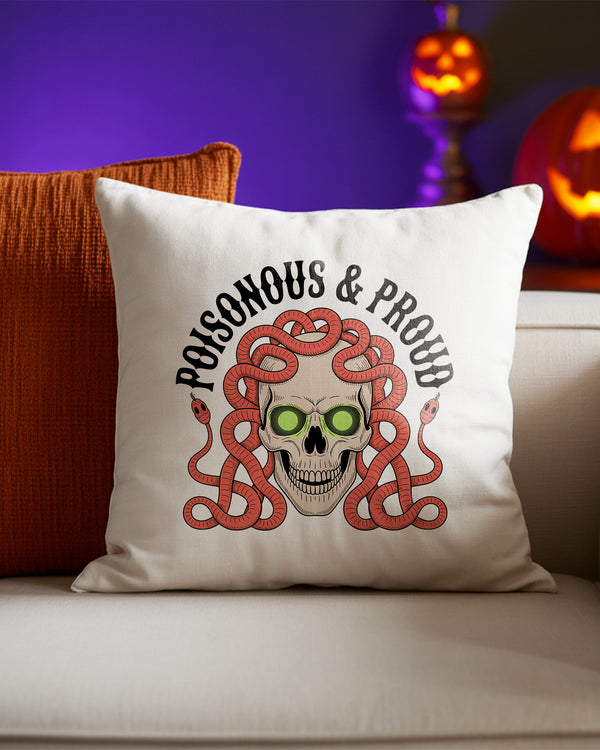 Pillow Cushion Froghorns & Proud Skull Snake Cute Halloween GPL047