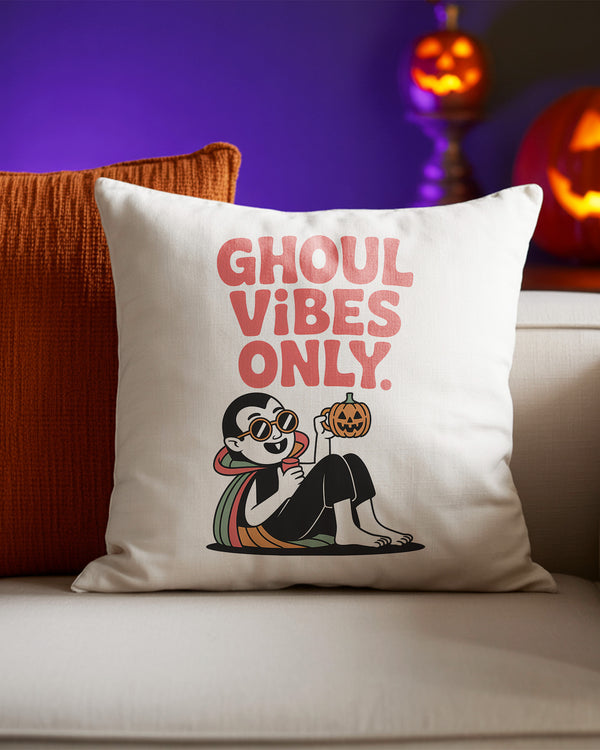 Pillow Cushion Ghoul Vibes Only Vampire Cute Halloween GPL052
