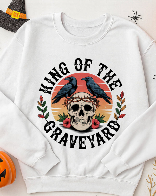Sweater King Of The Graveyard Skull Hibicus Cute Halloween 01 GSW066
