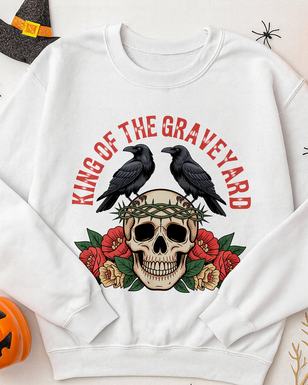 Sweater King Of The Graveyard Skull Hibicus Cute Halloween 02 GSW067