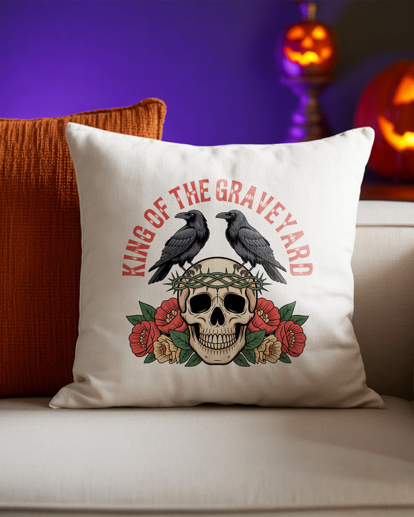 Pillow Cushion King Of The Graveyard Skull Hibicus Cute Halloween 02 GPL074