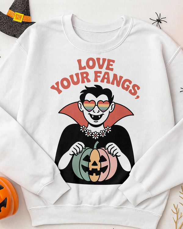 Sweater Love Your Fangs Vampire Pumpkin Cute Halloween GSW070