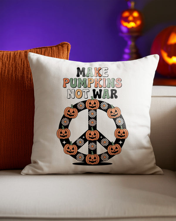 Pillow Cushion Make Potions Not War Peace Pumpkin Cute Halloween GPL079