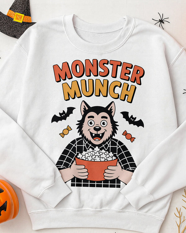 Sweater Monster Munch Popcorn Wolf Cute Halloween GSW073