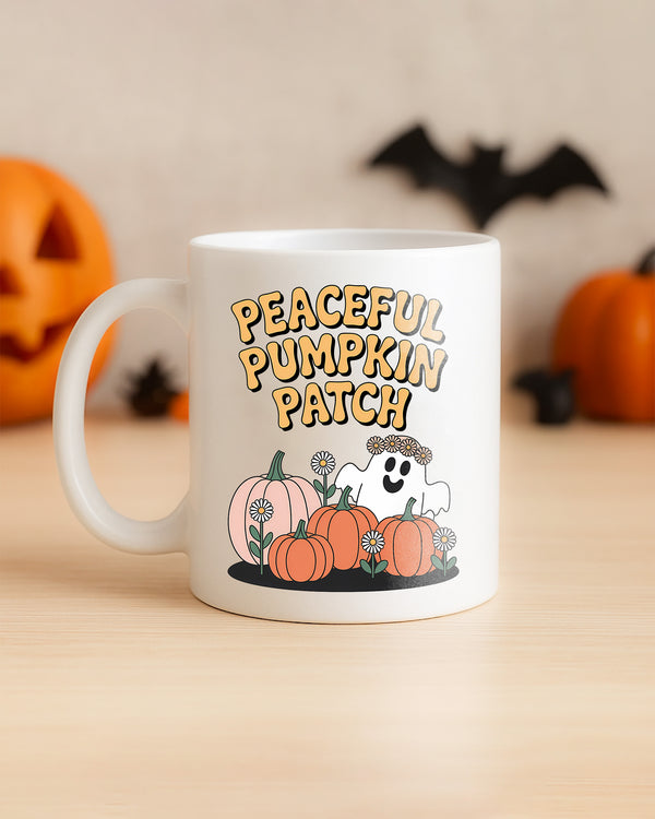 Mug Peace Pumpkin Patch Ghost Cute Halloween GMG077