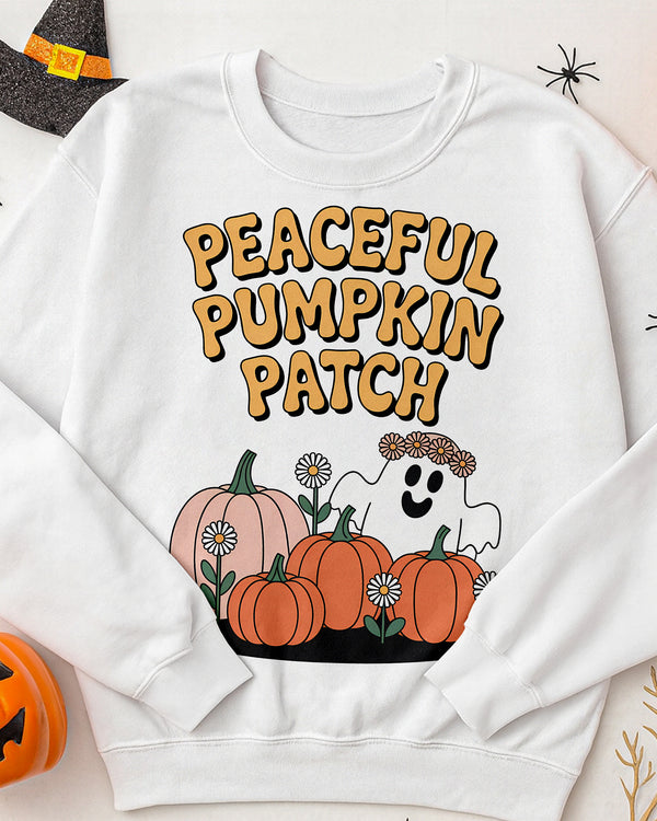Sweater Peace Pumpkin Patch Ghost Cute Halloween GSW077