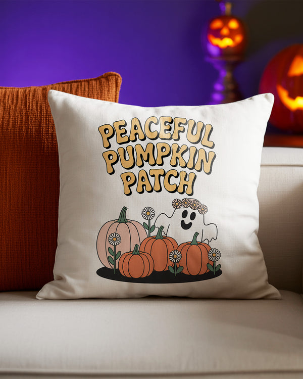 Pillow Cushion Case Peace Pumpkin Patch Ghost Cute Halloween GPL085