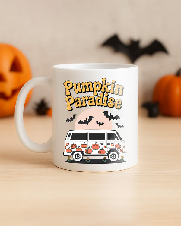 Mug Pumpkin Paradise Bus Bat Cute Halloween GMG081