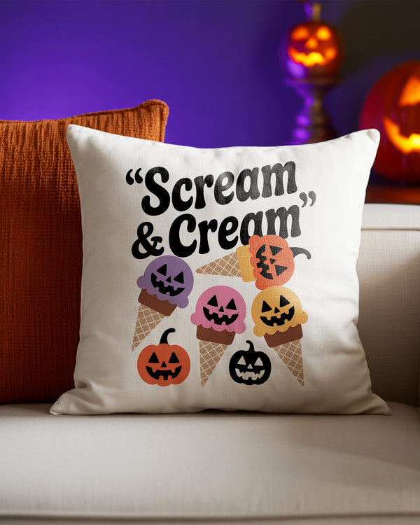 Pillow Cushion Scream & Cream Ice Ghost Cute Halloween GPL0100