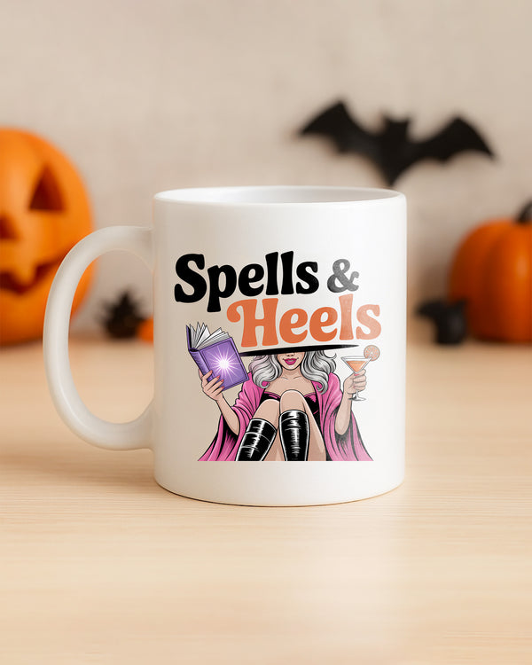 Mug Spells & Heels Chill Girl Cute Halloween 01 GMG093