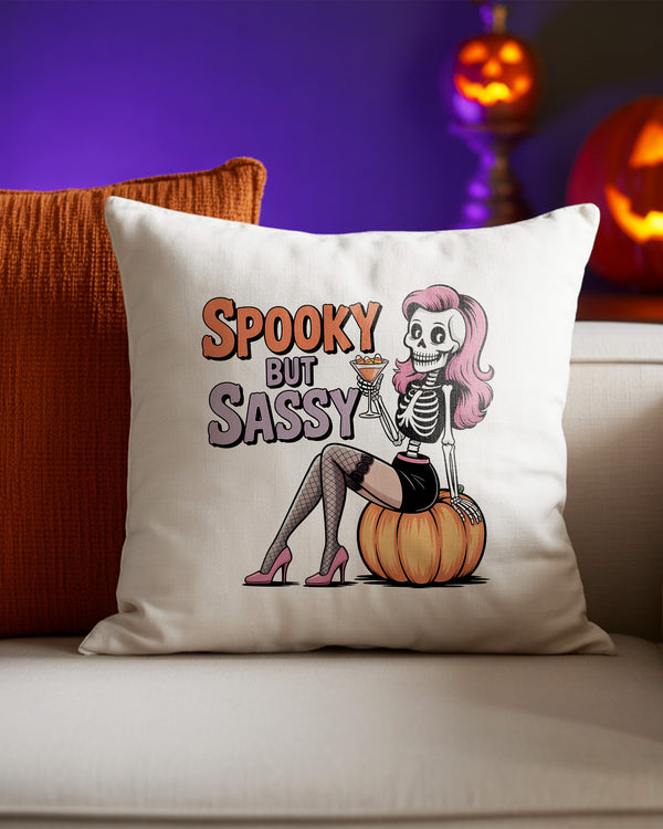 Pillow Cushion Spooky Sassy Sexy Skeleton Cute Halloween GPL0115
