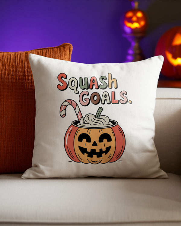Pillow Cushion Squash Goals Pumpkin Cream Cup Cute Halloween GPL0120