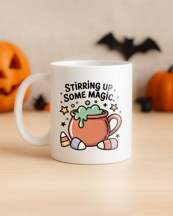 Mug Stirring Up Some Magic Cauldron Cute Halloween GMG0103