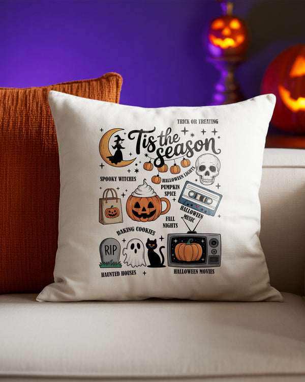 Pillow Cushion Tis The Season Skull Cute Halloween GPL0128
