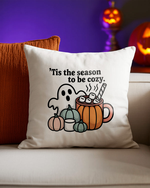 Pillow Cushion Tis The Season To Be Cozy Cute Halloween 01 GPL0130