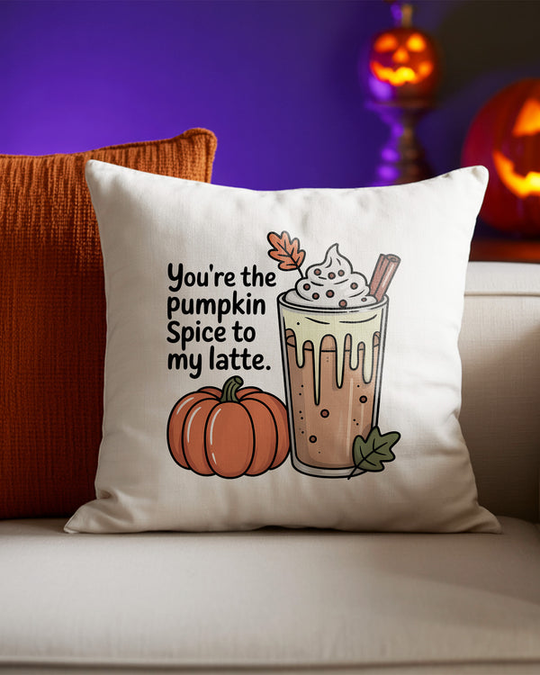 Pillow Cushion Tis The Season To Be Spooky Coffee Cream Pumpkin Cute Halloween GPL0132