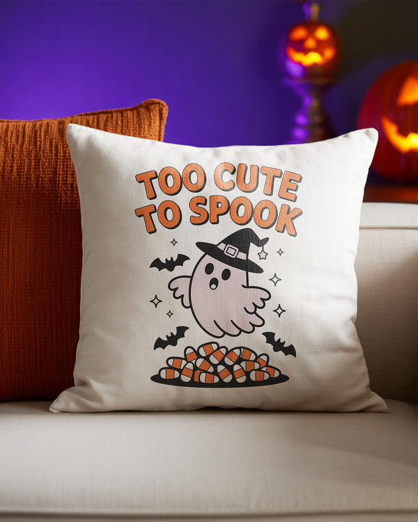 Pillow Cushion Too Cute To Spook Bat Ghost Cute Halloween GPL0135