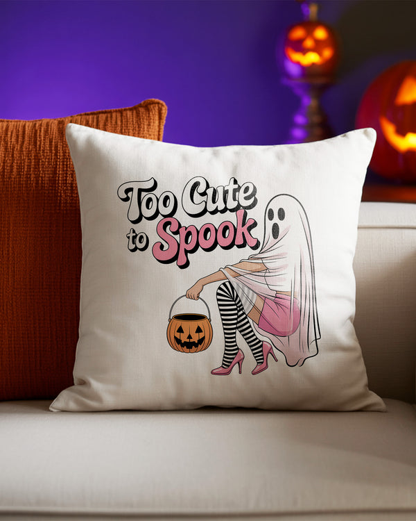 Pillow Cushion Too Cute To Spook Ghost with High Heels Cute Halloween GPL0136