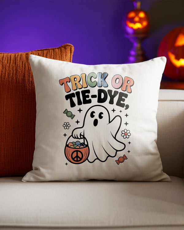 Pillow Cushion Trick Or Tie-Dye Ghost Candy Pumpkin Cute Halloween GPL0141