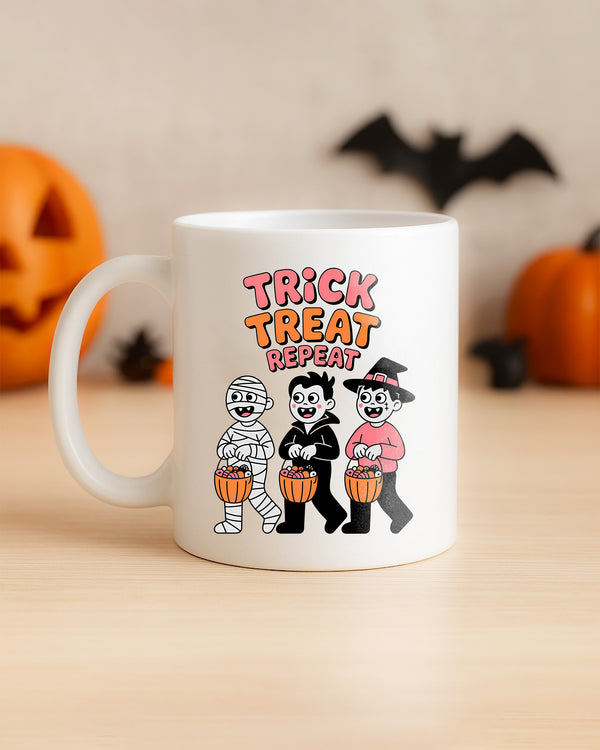 Mug Trick Treat Repeat Happy Zombies Party Cute Halloween GMG0129