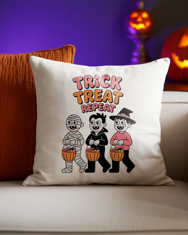 Pillow Cushion Trick Treat Repeat Happy Zombies Party Cute Halloween GPL0147