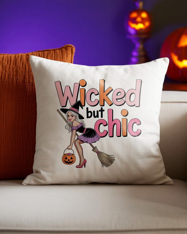 Pillow Cushion Wicked But Chic Sexy Witch Cute Halloween GPL0148