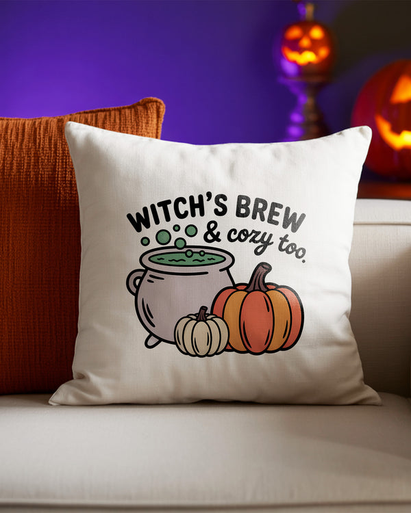Pillow Cushion Witch Brew Cauldron Cute Halloween GPL0153