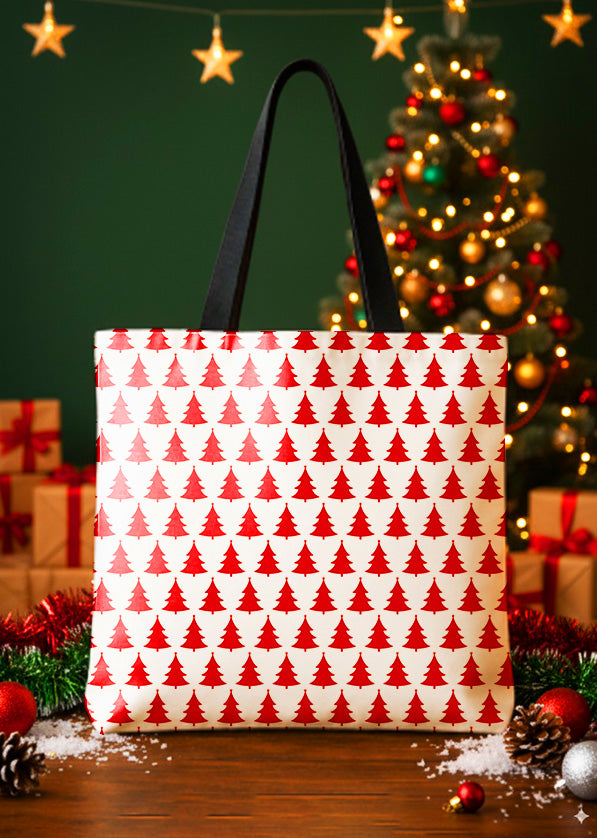 Canvas Totebag Xmas Tree Pattern Cute Christmas GTT0270